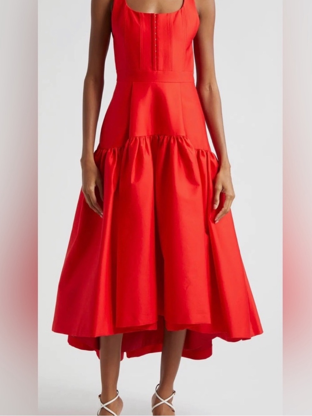 Alice + Olivia Scarlet Red High-Low Corset Dress